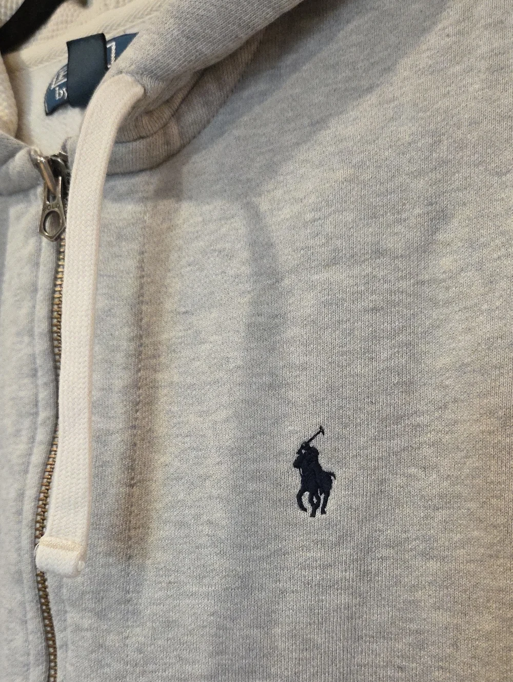 Polo by Ralph Lauren Heather Light Gray Heavy Weight Full-Zip Hoodie